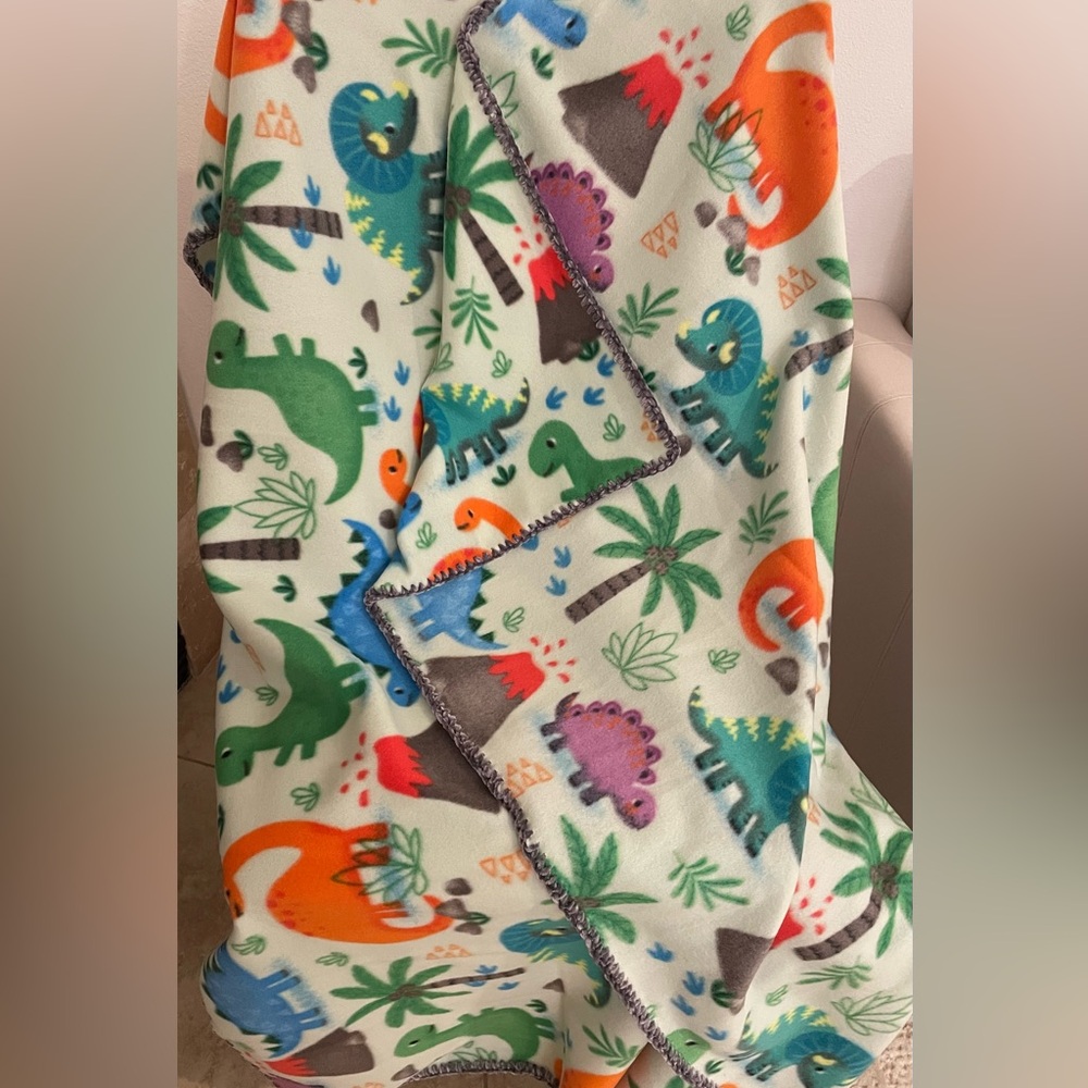 Colorful Dinosaur Print Blanket